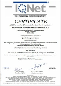 IQNet AENOR certificate ISO 9001-2021 (09-02-2024)