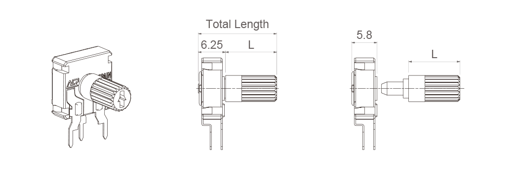 H potentiometer + shaft